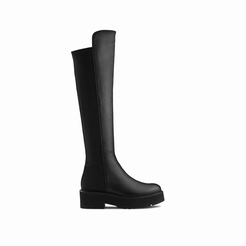 Russell & Bromley Matrix Flatform Knee High Boots Womens Black [ASW3191UP]